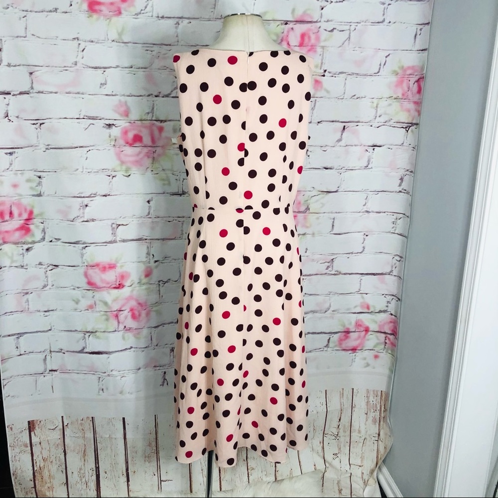 Maggy London Pink Polka Dot Midi Dress - Picture 10 of 15